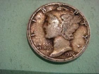 1926 P  Mercury Dime - Good cond album filler , actual coin in photo