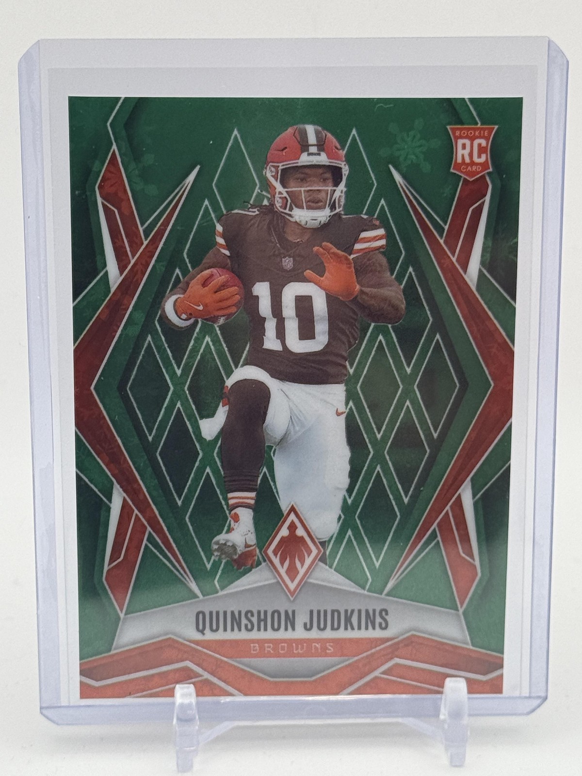 2025 Panini Phoenix #191 Quinshon Judkins Green Winter Prizm #/149