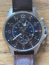Tommy Hilfiger Herrenuhr Edelstahl   Braunes ...