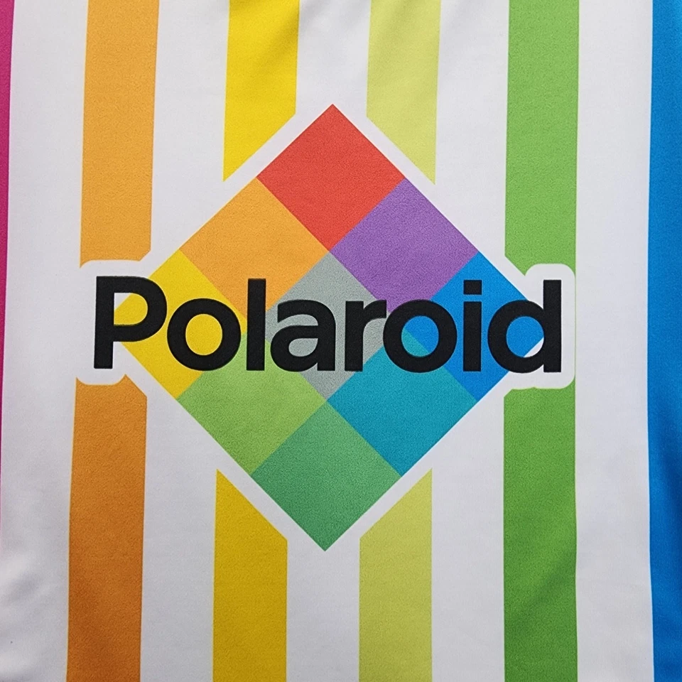 Traje de Baño Polaroid Talla M Multicolor Arco Iris Rayas Logo Corte Alto Una Pieza Foto 2 de 4