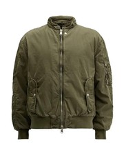 Authentic ALLSAINTS Mens BANNER RELAXED IT BOMBER JACKET Moto Coat Green Sz XL 