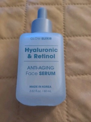 Glow Elixir Hyaluronic & Retinol Anti-Aging Face Serum 2.02 oz New