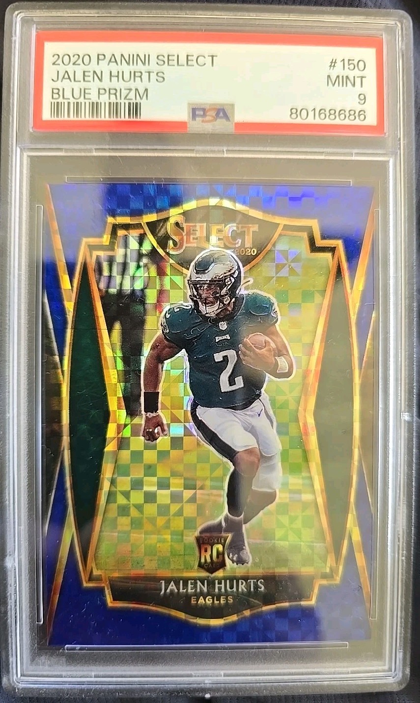 2020 Panini Select - Premier Level Jalen Hurts #150 Blue Prizm /149 (RC) PSA 9