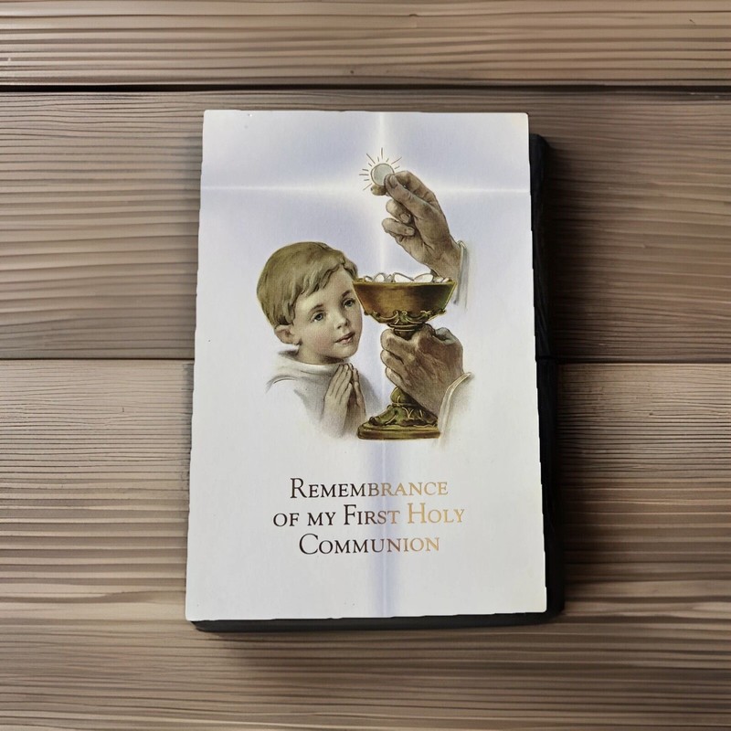 New 4x6 Print Holy Card Of A Boy’s Rememberance Of His First Holy Communion 
