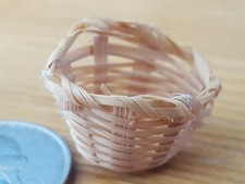 Dollhouse Basket Tiny Hand Woven Wicker Minia...