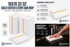 16x19 Gold Stripe Bar Mop 32 oz Commercial Restaurant Kitchen Cleaning Towel