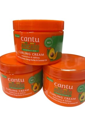 3 Pack (12oz each) Cantu Avocado Hydrating Curling Cream Moisturizes & Defines