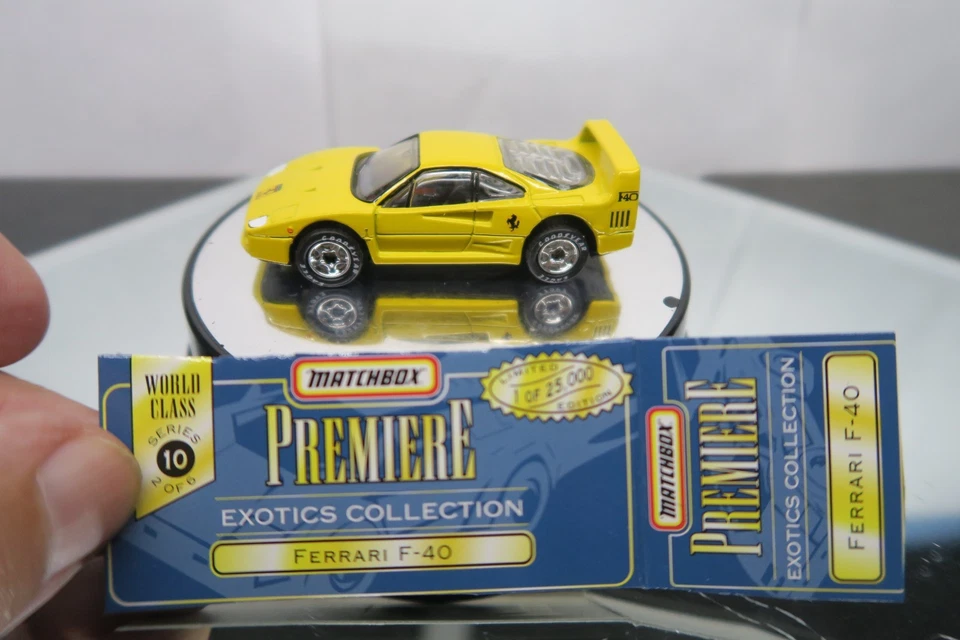 MATCHBOX PREMIERE FERRARI F-40 IN YELLOW ! NEAR MINT LOOSE! RUBBER TIRES! - Image 2 of 4