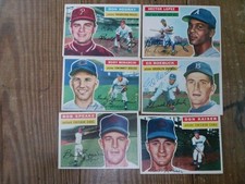 1956 Topps Baseball Autographed Lot, 12 cards, Deceased Stars High #s