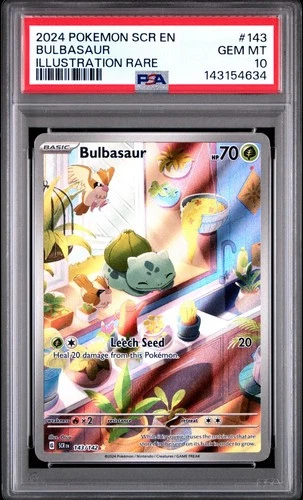 2024 POKEMON SCR EN-STELLAR CROWN ILLUSTRATION RARE #143 BULBASAUR PSA 10