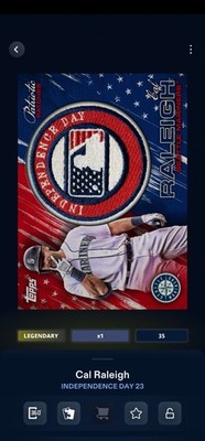 2023 Topps Digital Bunt Card CAL RALEIGH PATRIOTIC PATCHES #/36 ...