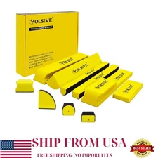 VOLSIVE 7pcs Hand Sanding Block Set, Hook & Loop Pads for Auto Body & Paint