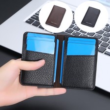 Mens Slim Minimalist Wallet Leather Bifold Credit Card Holder Front Pocket Purse