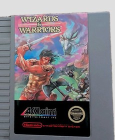 NITENDO NES 5 VITI CARTUCCIA GIOCO ORIGINALE WIZARDS & WARRIORS non testata