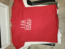 Vintage Single Stitch I Am Loved Red T-Shirt Size XL 80s (LG) SEE Made In USA