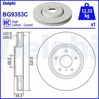 2X Bremsscheibe Delphi BG9353C FüR Y51 FX QX50 EX Q70 Q60 Infiniti Nissan Navara