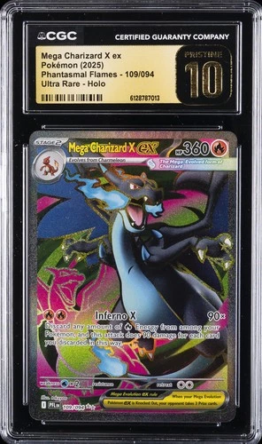 2025 POKEMON PHANTASMAL FLAMES #109/094 MEGA CHARIZARD X EX CGC 10 PERFECT