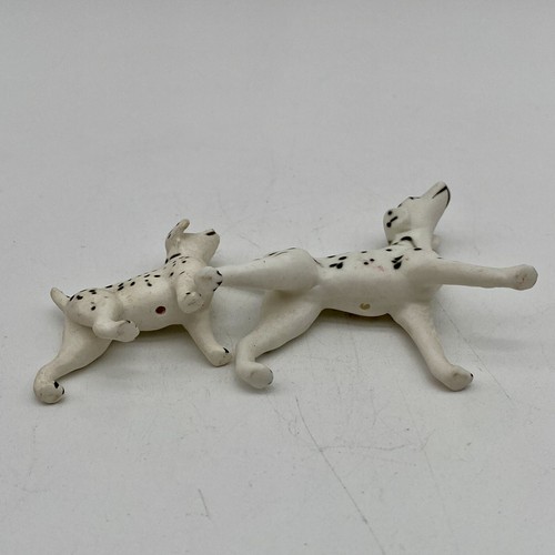 Bone China Miniature Dalmatian Family Dog Figurine Set of 2 Japan - Picture 6 of 10