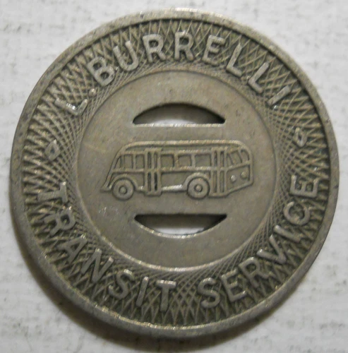 L. Burrelli Transit Service (East Pittsburgh Pennsylvania) transit token  PA325B - product listing photo