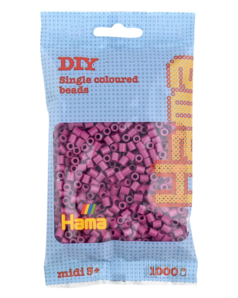 1000 Midi Bügelperlen - Pflaume 207-82 Ø 5 mm Hama Perlen Steckperlen Beads