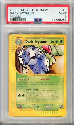 PSA 9 Pokemon Dark Ivysaur Best of Game Promo Card #6 2003 WOTC e