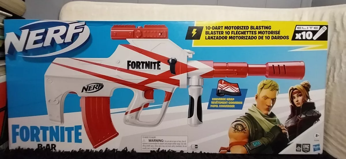 Nerf Fortnite Motorized Blaster with Fortnite Converge Wrap with 10 Elite  Darts 