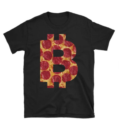 Bitcoin Pizza Blockchain Cryptocurrency Meme Unisex T-Shirt Black Promo XL 242