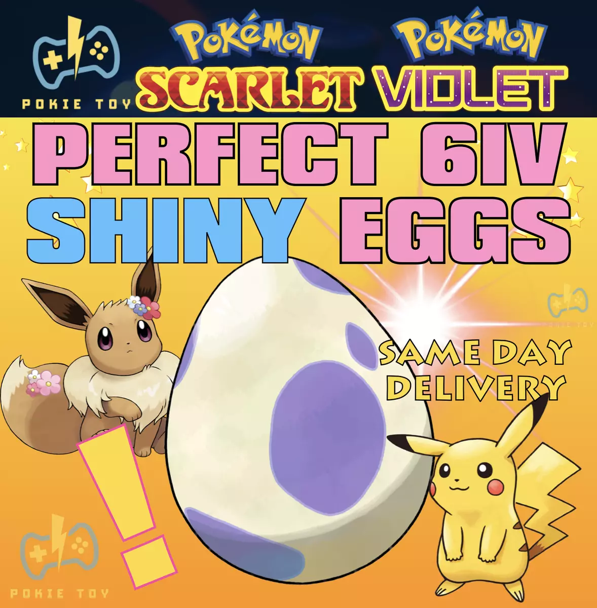 Shiny/Non-shiny Eevee 6IV - Pokémon Scarlet/Violet (100% Legal)