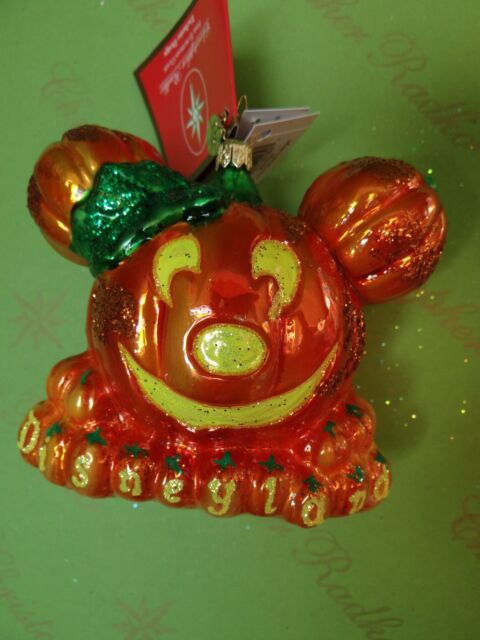Christopher Radko Disney Halloween Mickey Mouse Pumpkin Glass Ornament Christopher Radko Disney Halloween Mickey Mouse Pumpkin Glass Ornament