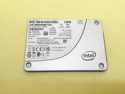 Intel D3-S4520 Series 1.92TB SATA 6Gbps 2.5in SSD SSDSC2KB019TZ