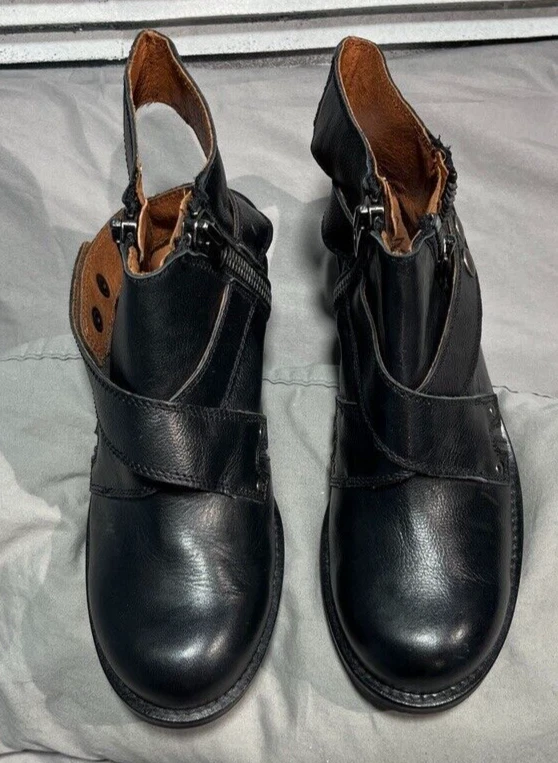 Botines flotadores SixtySeven Daisy para mujer talla 8,5 festival de cuero negro Foto 4 de 4