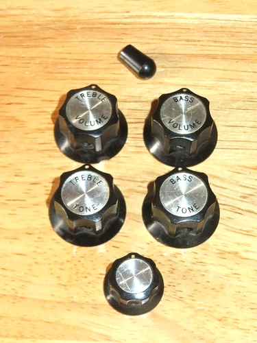 Rickenbacker 1967 Black Chrome Reflector Guitar Control Knobs
