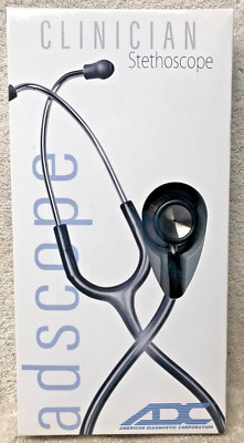 CLINICIAN STETHOSCOPE Adscope 603 Black Tube 30'' inch 603BK adc damaged box NEW