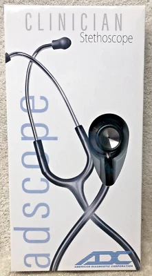 AMERICAN DIAGNOSTIC CORPORATION CLINICIAN STETHOSCOPE Adscope 603 Black Tube 30" inch 603BK adc NEW