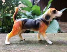 Vintage Plastic Celluloid  Beagle Hound Hunting Dog Figurine 428 Hong Kong