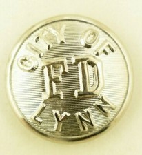 Bouton manteau pompier de la ville de Lynn années 1860-70 original D5
