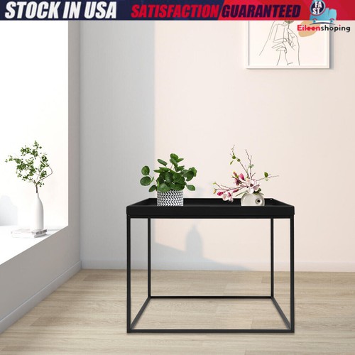 24" Quadratischer Tisch Metallgestell Tisch Tragbar Büro Beistelltisch Campingtisch