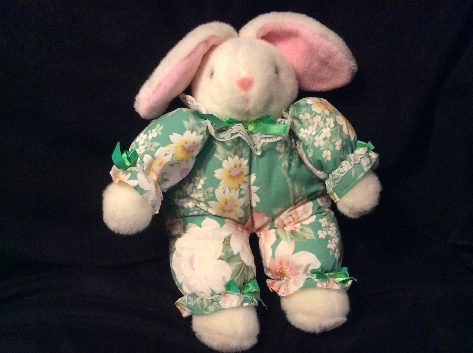 Fun World Plush Toy Bunny Girl Rabbit in Floral Lacy Jumper W/Lace ...