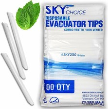EVACUATOR TIPS DENTAL SUCTION HVE EVACUATION VENTED UNVENTED 1000/case White