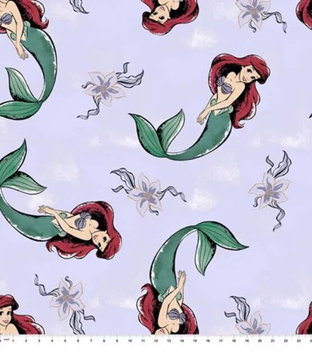 Disney Prinzessin Ariel Punkt Meervlies Stoff 15"" x 59"" Nähen Handwerk schneller Versand - Bild 2 von 5