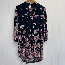 Paisley Grace Women's Tunic Dress Medium Floral Bloomcore Garden Chic Artsy