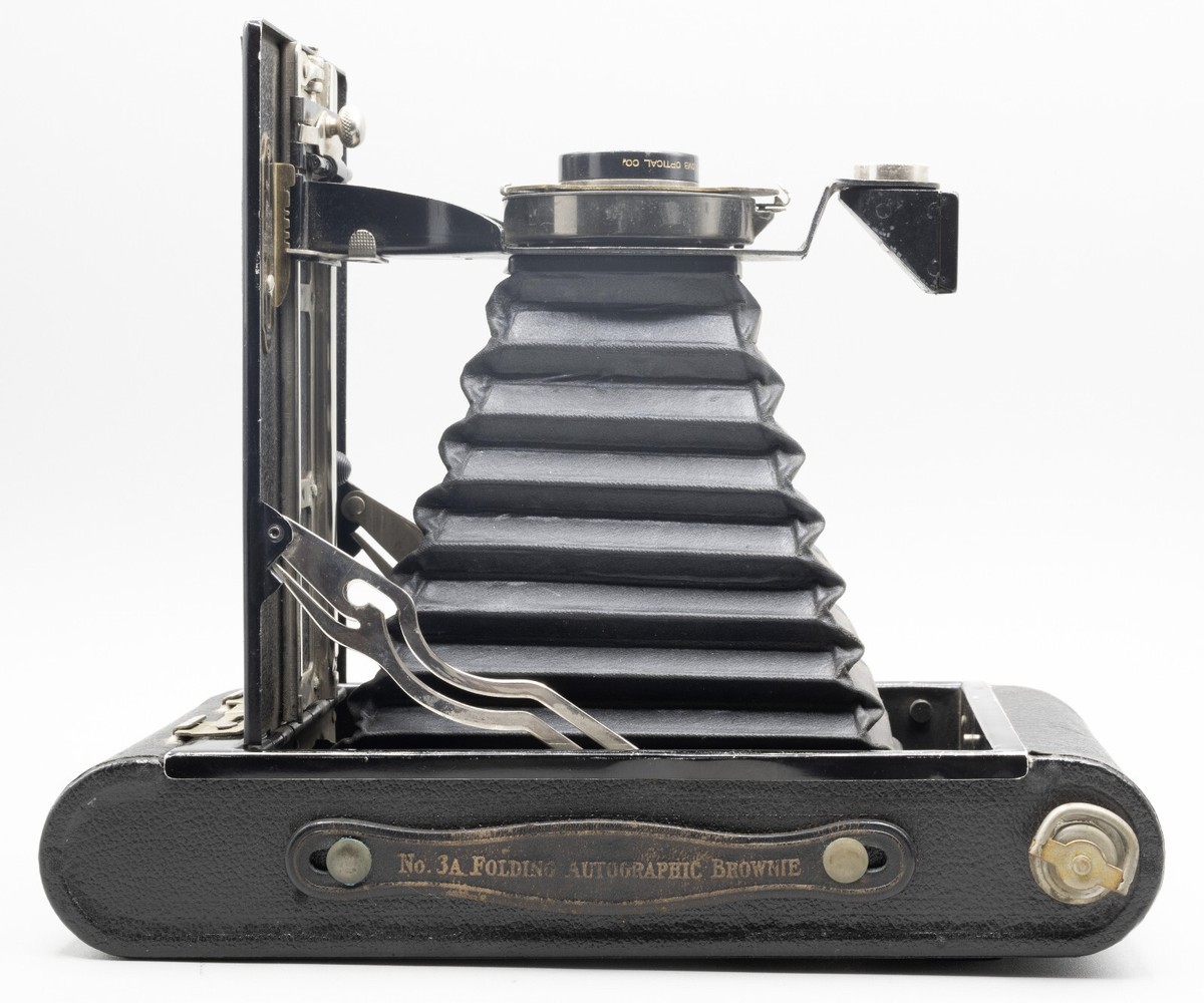 Kodak Autographic Brownie 3A Antique Folding Camera with rare soft