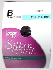 L'eggs Silken Mist Silky Sheer Leg Black Mist Pantyhose B (Medium) #20207