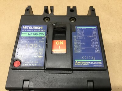 MITSUBISHI NO FUSE BREAKER NF100-CW CIRCUIT BREAKER 100A 3