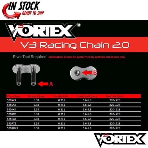 Yamaha FZ09 15-17 Vortex 525 Chain and Sprocket Kit 16-45 Tooth CK6453 - Picture 4 of 6