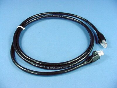 Leviton Cat 6+ Cable Black 5' Extreme Ethernet LAN Patch Cord Cat6 5 Ft 62460-5E