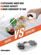 Food Container Acrylic Serving Tray,Large Platter with Lid 24 Removable Bowls,Co