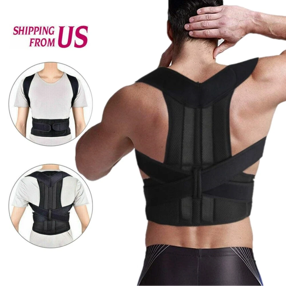 4X Support Back Brace Posture Corrector for Women and Men with Magnetic  Therapy, Adjustable Full Back Straightener for Upper Lower Back Pain  Relief