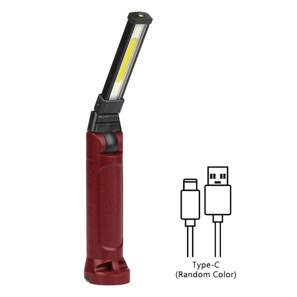 USB Rechargeable COB LED RED Work Light Lamp Flashlight
