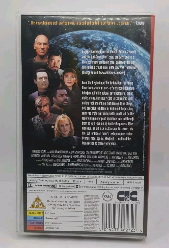 Star Trek 9 : Insurrection (VHS/SUR, 1999) - Image 2 of 3